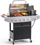 4-Burner Propane Gas BBQ Grill with Side Burner, 46,500