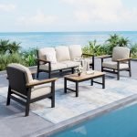 HDPE Outdoor Patio Furniture 4-Piece Set, All Weather