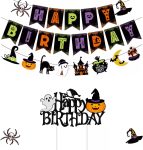 Halloween Birthday Banner Party Decorations Kids