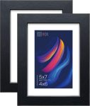 VCK 5x7 Picture Frame Set of 2 - Black, Textured