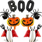 Halloween Balloons 9Pcs Set - Ghost, Black Spider,