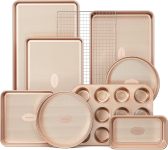 HONGBAKE 9-Piece Baking Pans Set Nonstick, Stackable