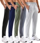 5 Pack Men's Sweatpants with Zipper Pockets Stretch
