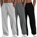 3 Pack Men's Lightweight Lounge Pants Straight Leg Open