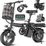 Electric Bike for Adults Teens, Folding E-Bike,Commuter