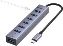 FORIDA USB C Hub-8 Port USB HUB with 7 USB3.0 Data Port