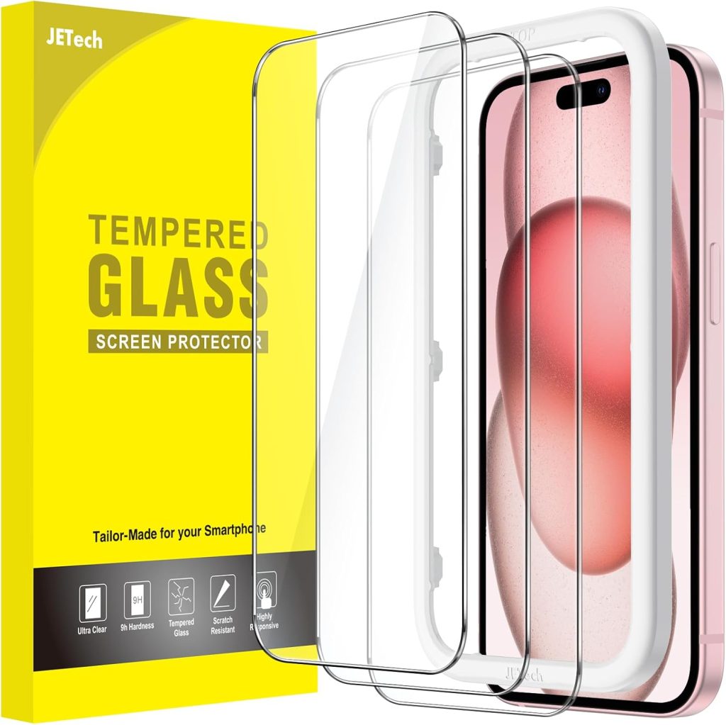 JETech Screen Protector for iPhone 15 6.1-Inch,