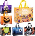 6Pcs Halloween Tote Bags with Handles, Trick or Treat