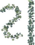 2 Pack Artificial Eucalyptus Garland Faux Silk Leaf