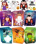 36 Sheets Halloween Stickers for Kids Make Your Own