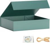 Gift Boxes with Lids, 11.5x7.8x3 In Forest Green Gift