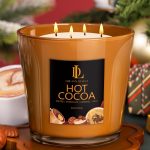 Large Candle Hot Cocoa Scented, 4 Wick Natural Soy