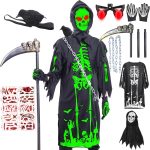 Skirfy Light Halloween Cosplay Costumes for Kids,Glow