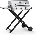 Portable Propane Gas Griddle 3-Burner with Foldable
