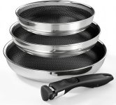 Kitchen Academy Detachable Handle Skillet Set, 3-Piece