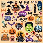 Happy Halloween Photo Booth Props - 38 Pcs Trick or