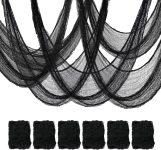 6 Pack Black Halloween Creepy Cloth (30 x 72 Inch),