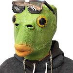 MOLEZU Green Fish Mask for Adult, Realistic Latex Full