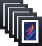 VCK 5x7 Picture Frame Black Set of 5, Textured