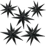 Star Balloons 60Pcs Black Balloon 12 Spike Foil Balloon