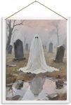 Ghost In Cemetery Acrylic Wall Hanging Decor Ghost
