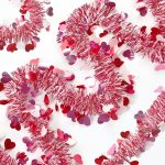 33FT Valentine's Day Tinsel Garland Red Pink White