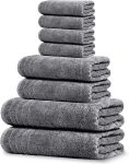 Tens Towels Pack of 8 Towels Set, 2 Extra Large Bath, 2