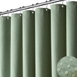 Dynamene Sage Green Shower Curtain - Waffle Textured