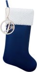 Personalized Christmas Stocking, 19.5 Inch Blue Velvet