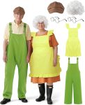 Mepase 6 Pcs Halloween Old Man and Granny Couple