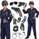 Police Officer Costume for Kids, Cop Costume Outfit Set