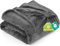 Utopia Bedding Fleece Blanket Queen Size Grey (90x90