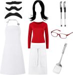 JenPen 11 Pcs Halloween Burger Shop Couple Costume Set