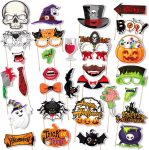 30 Pcs Halloween Paper Photo Booth Props Set, Cute DIY