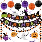 meowtastic Halloween Birthday Decorations - Happy