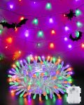 Halloween String Lights Battery Operated, Orange Purple