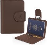 ALLIVE Passport Holder for Travel, Genuine Leather