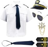 7 Pcs Yacht Captain Sailor Costume for Men Women,Yacht