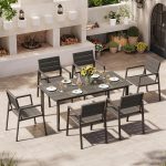 Outdoor Dining Set for 6, Patio Table and Chairs Set