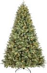 7FT Pre-Lit Artificial Christmas Tree with 2010 PE&PVC