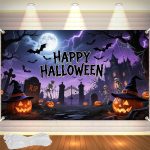 Happy Halloween Banner Decorations 71in × 43in with