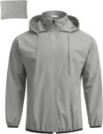 COOFANDY Men's Light Rain Jacket with Hood Packable
