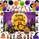 Trgowaul Halloween Birthday Decorations, 50pcs Happy