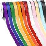Rainbow Satin Ribbon, 12 Colors 3/8 Inch x 12 Rolls