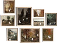 uniro Cute Ghost Decor Halloween Wall Art Prints,