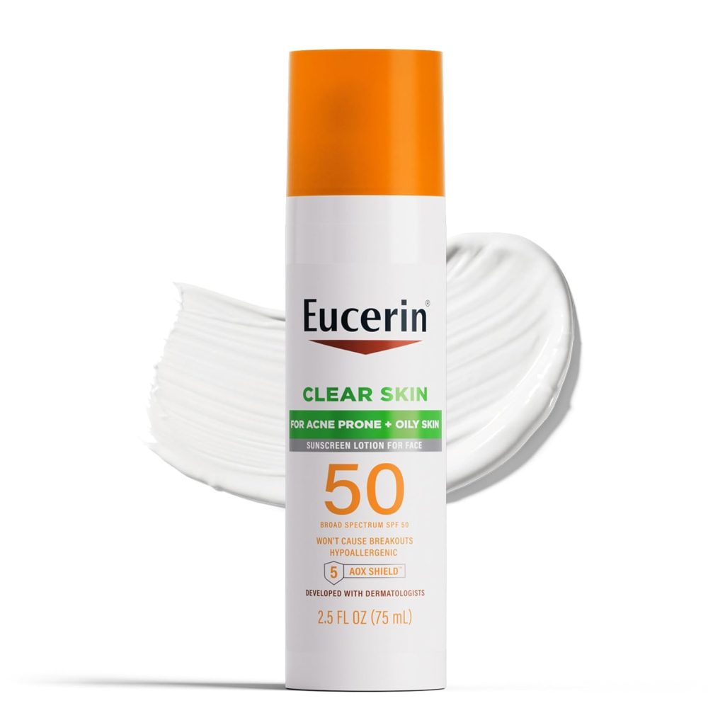 Eucerin Sun Clear Skin Face Sunscreen Lotion SPF 50 for