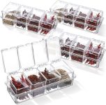 4 Set Clear Seasoning Box with Spoon, Acrylic Spice