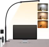 LED Desk Lamp with Clamp, Eye-Caring Clip on Lights for