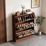 KungFuWood 31.4 W Soild Wood Shoe Storage Cabinet with