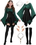 Kuberas 6Pcs Elf Costume Women Renaissance Medieval